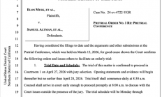 马斯克诉奥尔特曼案下周开庭 我们现在知道哪些信息