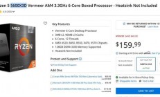 穷人救星！AMD锐龙5 5600X3D暴降至1072元：成最便宜X3D处理器