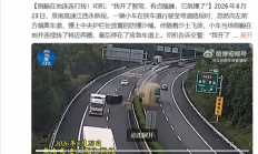 SUV高速路撞上防撞沙桶侧翻旋转近两圈 司机：我开了智驾有点瞌睡就撞了