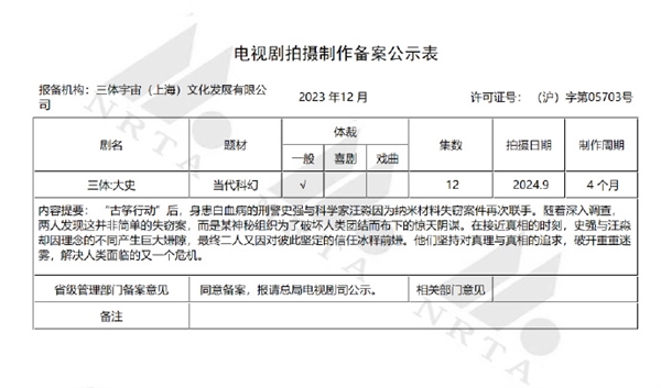 《三体》番外剧《三体：大史》9月开拍：于和伟主演 三体：大史 第2张