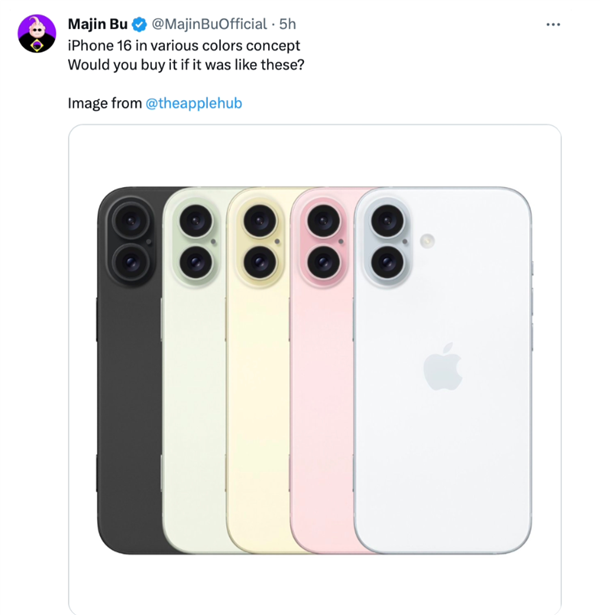 怎么跟华为对打！博主曝光iPhone 16设计图：回归竖排双摄 自带拍照按钮 iPhone 16设计图 第2张