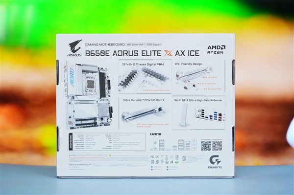 高颜值小白板！技嘉冰雕B650E AORUS ELITE X AX ICE主板图赏 技嘉冰雕B650E 第19张