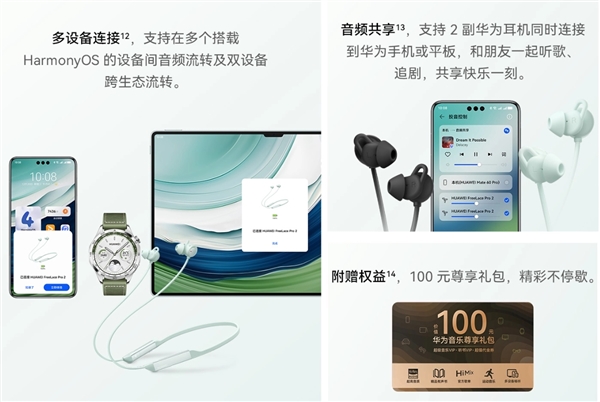 为P70打头阵！华为FreeLace Pro 2发布：首发599元 华为FreeLace 2 第3张