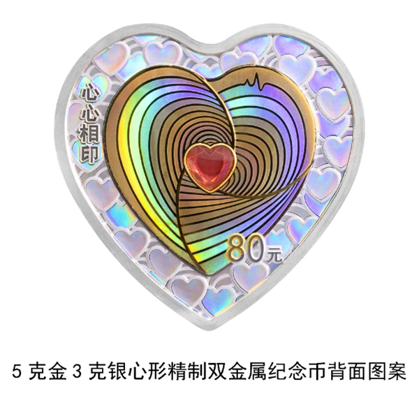 太有爱！央行心形纪念币5月20日发行 网友：心心相印寓意美 心形纪念币 第2张