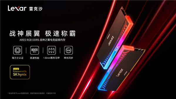 雷克沙发布Ares 战神之翼 DDR5 7600&8000旗舰内存条：精选海力士A-die颗粒 雷克沙 第1张