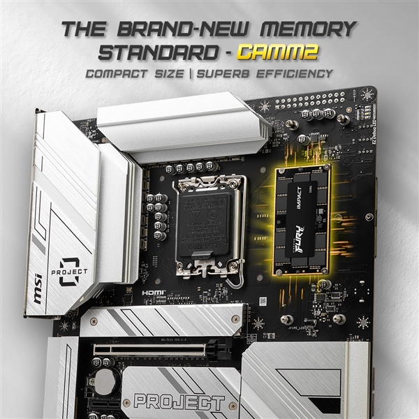 微星打造全球首款DDR5 CAMM2内存主板：这下清爽了 微星 DDR5 CAMM2内存主板 第1张