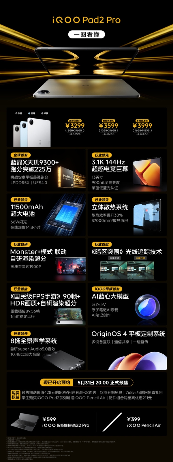 2499元起 iQOO Pad2系列预售：天玑9300+、第三代骁龙8s双首发 Pad2 天玑9300+ 骁龙8s 第2张