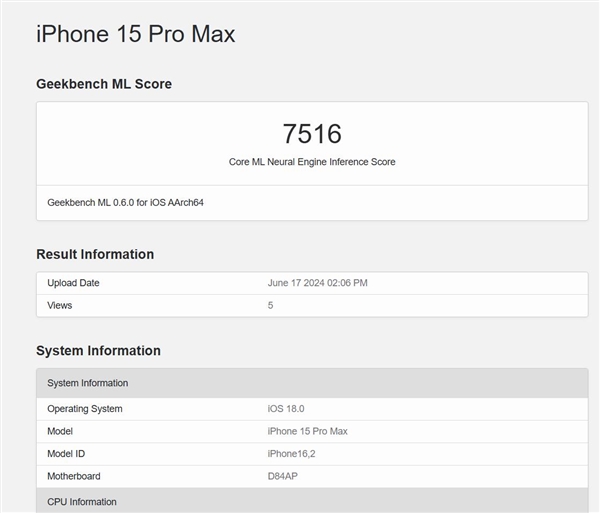 iPhone 15 Pro Max升级成iOS 18后神经网络引擎性能提升明显 Max iOS 18 神经网络引擎 第2张