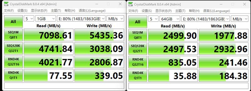 长江存储致态Ti600 2TB SSD全盘测试：80%填充后4K随机读写很稳定 长江存储 致态Ti600 SSD测试 第11张