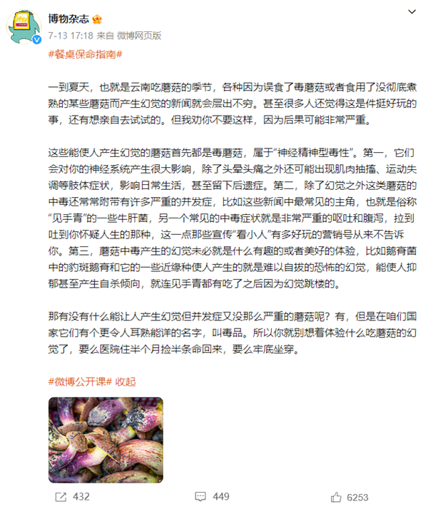 女子网购1斤见手青1天吃完后中毒：疯狂致幻、无特效药 见手青 第2张