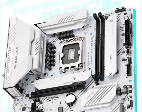 899元 铭瑄终结者B760M GKD5 ICE主板上市：银白外观 支持DDR5-8600 铭瑄B760M主板 第1张