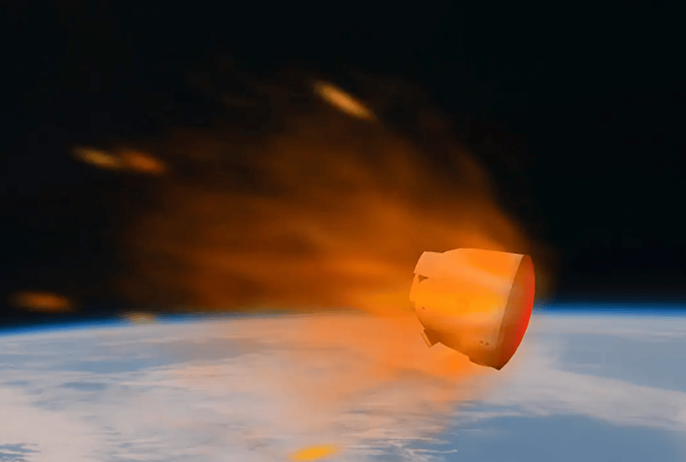 当宇宙飞船返回地球时，为什么要不惜燃烧代价，高速穿过大气层？  宇宙飞船返回地球 第8张