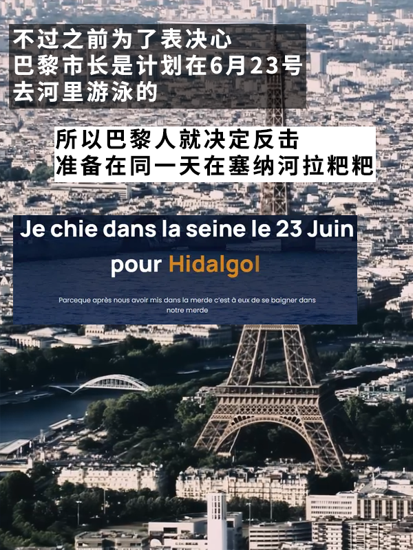 法国人相约集体在塞纳河“投翔”后：巴黎市长真下河游泳了 法国人 塞纳河 巴黎市长 第6张