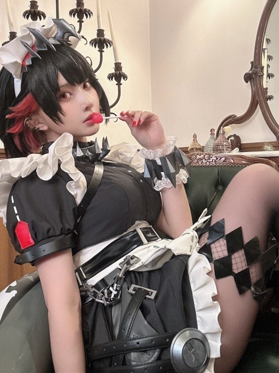 樱花妹COS《绝区零》艾莲：黑丝鲨鱼妹冷艳又性感 樱花妹COS 绝区零 艾莲 第6张