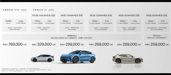 20.99万元起！2025款极氪001/007正式开启交付 2025款极氪001 2025款极氪007 第6张