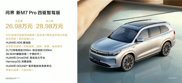 24.98万起 问界新M7 Pro正式上市：首款华为视觉智驾SUV来了 Pro 华为视觉智驾SUV 第2张