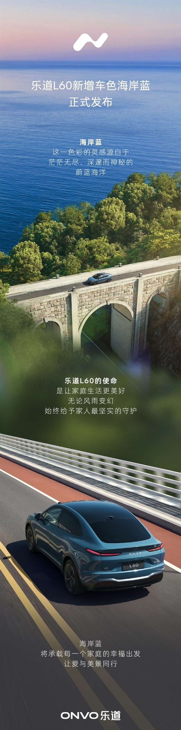 蔚来乐道L60开启预热：新配色海岸蓝正式发布 蔚来乐道L60 第1张