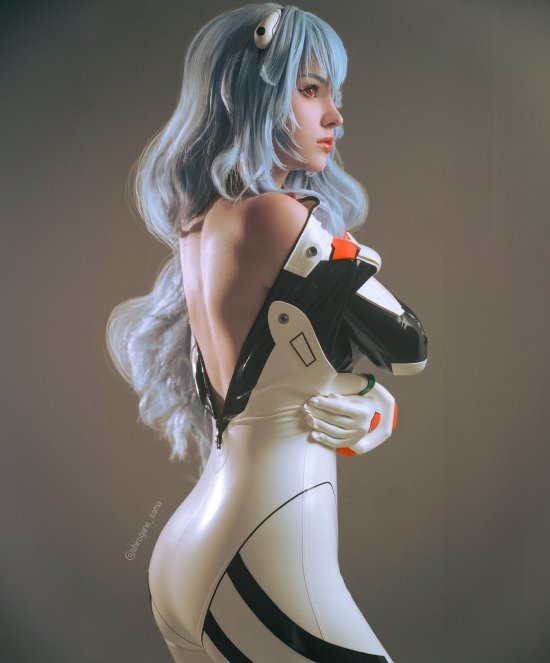 俄妹COS《EVA》绫波丽：紧身胶衣凸显曼妙曲线 俄妹 COS EVA 绫波丽 第4张