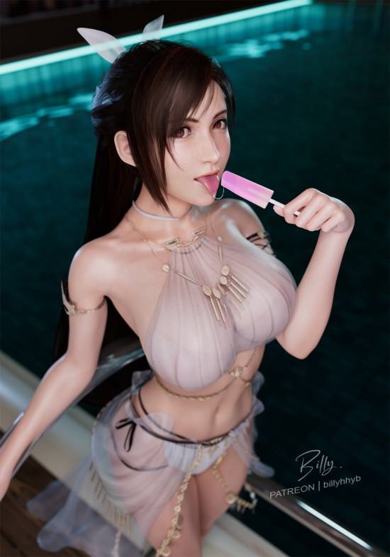 《FF7重生》蒂法同人图：泳衣加持 媚到爆棚 FF7重生 蒂法 第5张