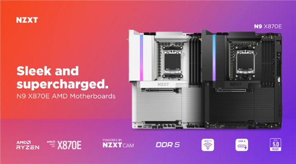 NZXT推出N9 X870E主板：简洁美学设计、20+2+1路110A SPS供电 N9 X870E主板 第1张