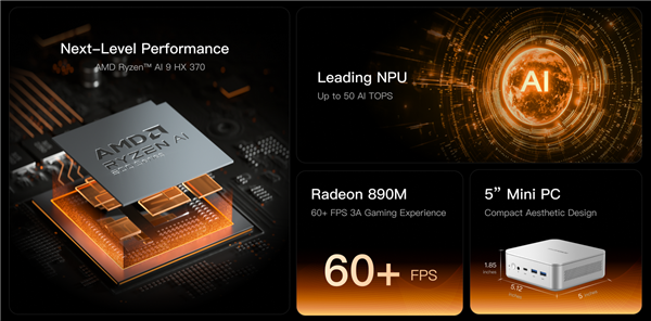 铭凡正式发布AMD Zen5迷你机EliteMini AI370：首发有重大福利 铭凡 AMD AI370 第3张
