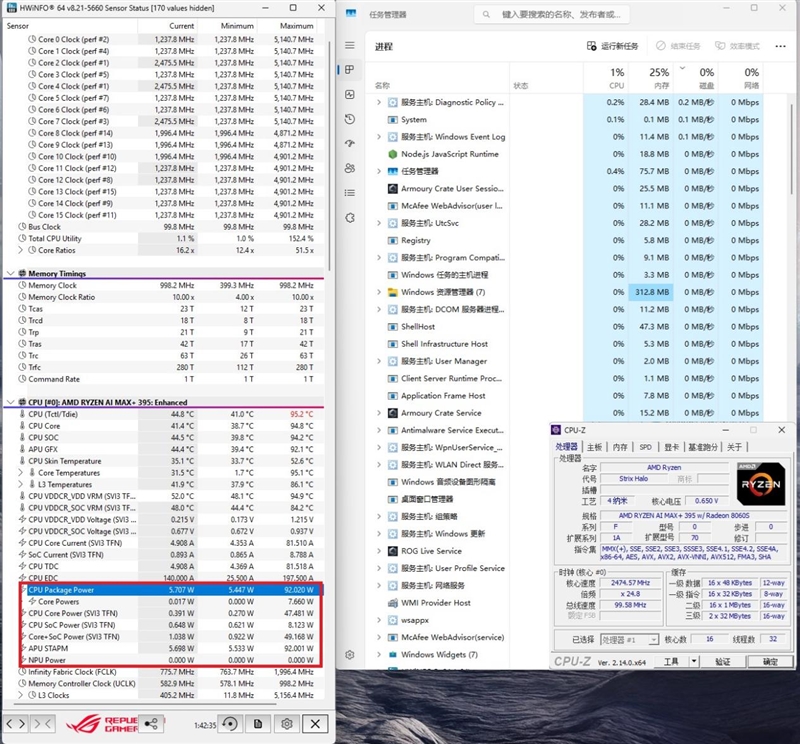 独家搭载锐龙AI Max + 395的ROG幻X 2025笔记本评测：核显首超RTX 4060！ 锐龙AI 395 ROG幻X 2025笔记本评测 第100张