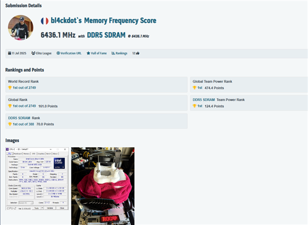 惊人的DDR5-12872!芝奇内存创下全新超频世界纪录 DDR5-12872 第3张 惊人的DDR5-12872!芝奇内存创下全新超频世界纪录 DDR5-12872 第3张