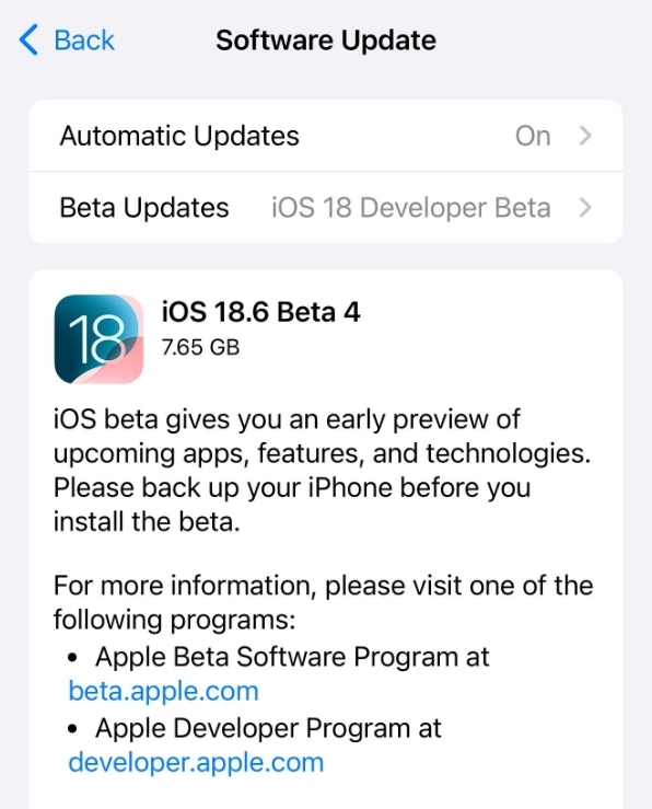 苹果发布iOS 18.6 RC：国行AI依然没戏 苹果iOS RC 第1张