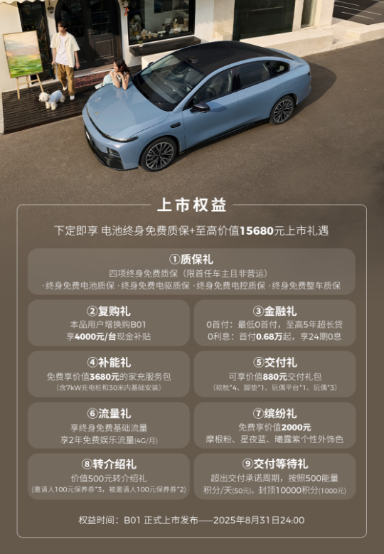 8.98万起！零跑B01正式上市：支持激光雷达+端到端智驾 零跑B01 第18张