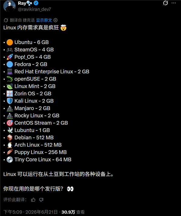 比Win11省多了 Linux系统内存优化更好:最低仅需64MB Linux系统内存优化 第1张 比Win11省多了 Linux系统内存优化更好:最低仅需64MB Linux系统内存优化 第1张