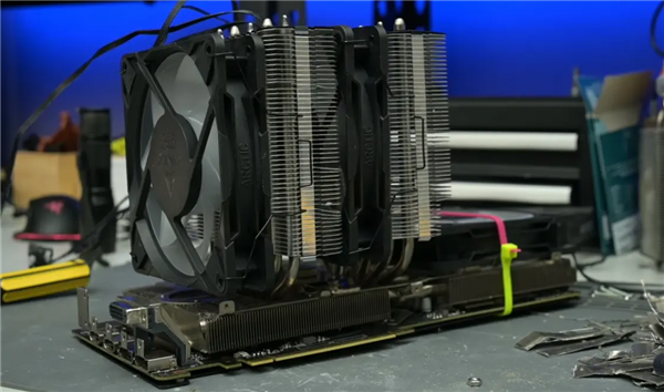 硬核博主用双塔CPU散热器改装GTX 1080 Ti：温度最高降低32℃ GTX Ti 第3张