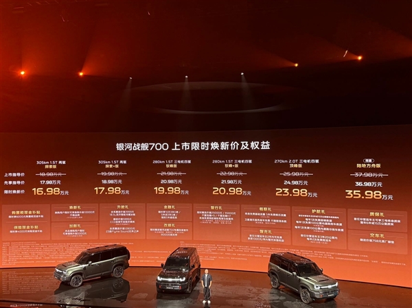 吉利银河战舰700上市：AI全地形硬核SUV 16.98万元起 吉利银河战舰700 第1张